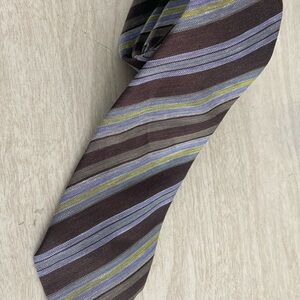Etro linen silk Italian made striped tie